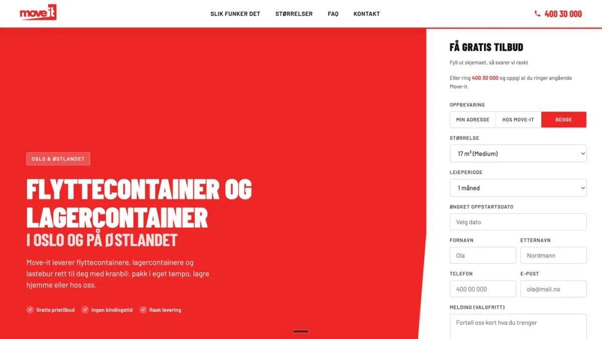 Nettsiden til Move-it