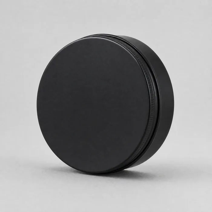 Matt svart pomadeboks uten merking
